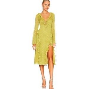 NWT Tularosa Hallie Midi Dress in Sage Green Sz XXS